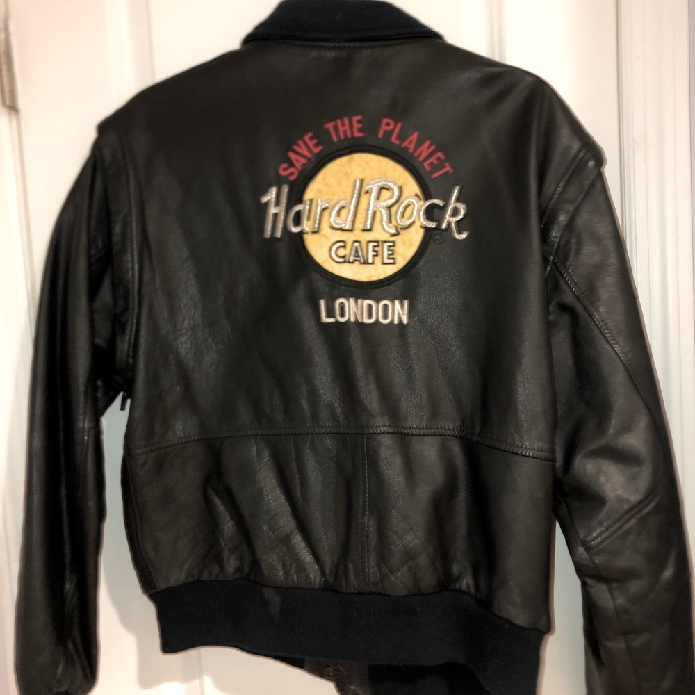 Hard Rock Cafe London Leather Bomber Jacket/Vest